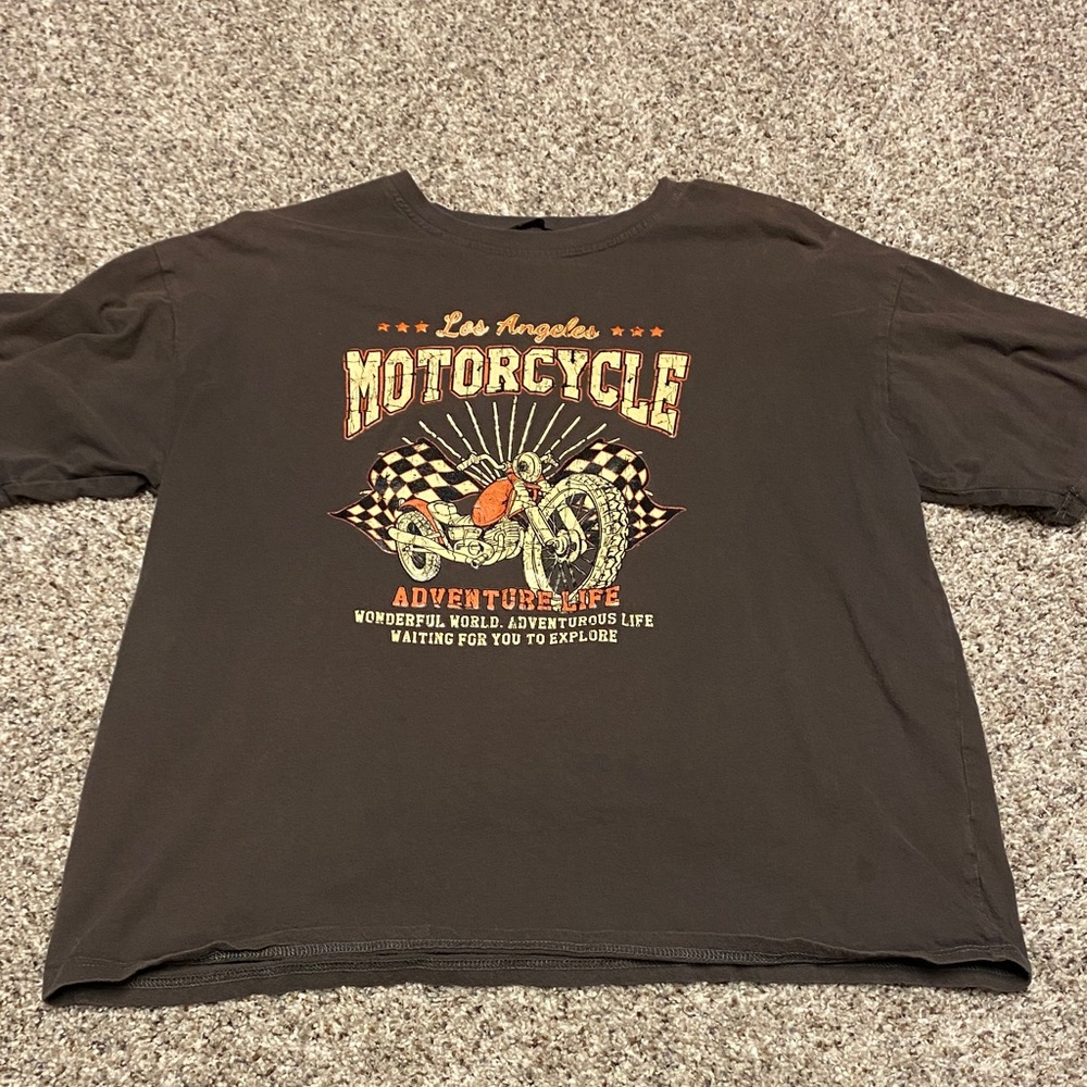 Motorcycle Adventure Graphic T-Shirt - Black